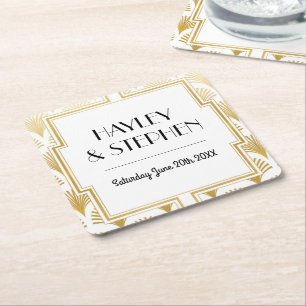 Gatsby Art Deco 1920 Onderzetters bruiloft