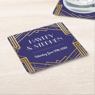 Gatsby Art Deco 1920 Onderzetters bruiloft
