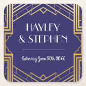 Gatsby Art Deco 1920 Onderzetters bruiloft (Voorkant)