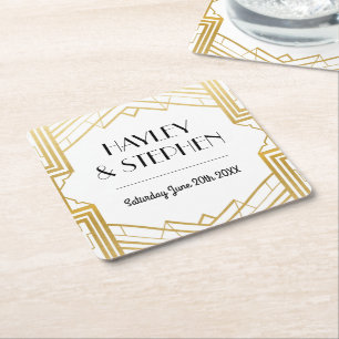Gatsby Art Deco 1920 Onderzetters bruiloft