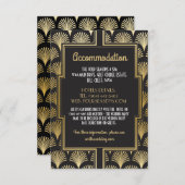 Gatsby Art Deco 1920s Accommodatie Trouwfan Informatiekaartje (Voorkant / Achterkant)