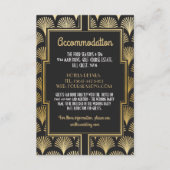 Gatsby Art Deco 1920s Accommodatie Trouwfan Informatiekaartje (Voorkant)