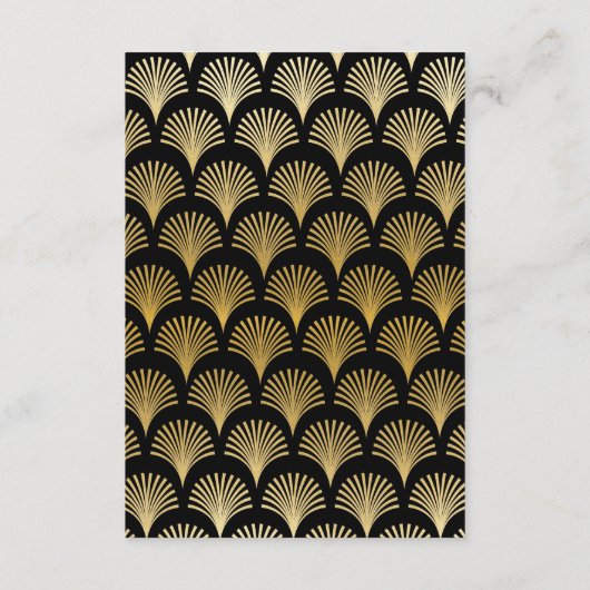 Gatsby Art Deco 1920s Accommodatie Trouwfan Informatiekaartje (Achterkant)