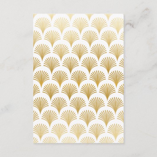 Gatsby Art Deco 1920s Accommodatie Trouwfan Informatiekaartje (Achterkant)