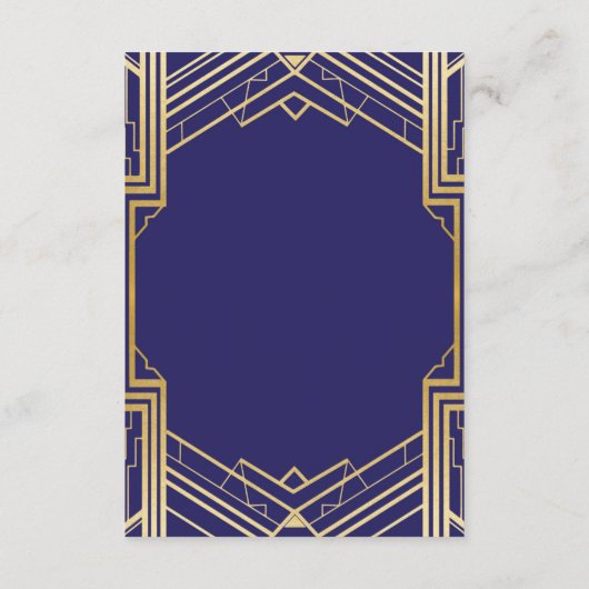 Gatsby Art Deco 1920s Accommodation Wedding Informatiekaartje (Achterkant)