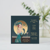 Gatsby Art Deco 40th Birthday Party Kaart (Staand voorkant)