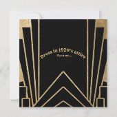Gatsby Art Deco 40th Birthday Party Kaart (Achterkant)