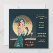 Gatsby Art Deco 40th Birthday Party Kaart (Voorkant)