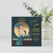 Gatsby Art Deco 50ste verjaardag uitnodigingen (Staand voorkant)