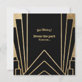 Gatsby Art Deco 50ste verjaardag uitnodigingen (Achterkant)
