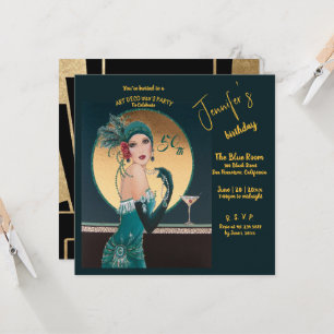 Gatsby Art Deco 50ste verjaardag uitnodigingen