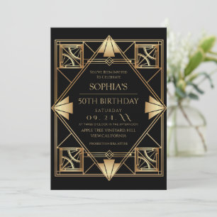 Gatsby Art Deco 50ste verpartij Kaart