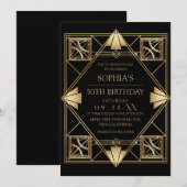 Gatsby Art Deco 50ste verpartij Kaart (Voorkant / Achterkant)