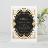 Gatsby Art Deco 50ste verparty Kaart (Staand voorkant)