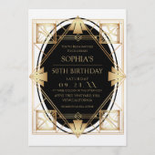 Gatsby Art Deco 50ste verparty Kaart (Voorkant)