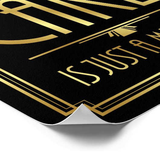 Gatsby Art Deco A ARTIJ ZONDER CAKE Sign Print (Hoek)