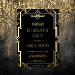 Gatsby Art Deco Black en Gold Retirement Party of Folie Uitnodiging<br><div class="desc">Onze Uitnodiging van de Grote Pensioenpartij, geïnspireerd door Gatsby, is de perfecte keuze voor een mooie en stijlvolle viering van je pensionering. Deze uitnodiging is geïnspireerd door de lavisse feestjes en de opulente stijl van The Great Gatsby en is voorzien van een stijlvol en geavanceerd design, met elegante gouden folieaccenten...</div>