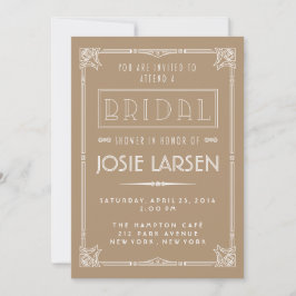 Gatsby Art Deco Bridal Shower-uitnodigingen Kaart