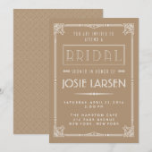 Gatsby Art Deco Bridal Shower-uitnodigingen Kaart (Voorkant / Achterkant)