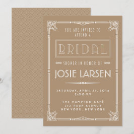 Gatsby Art Deco Bridal Shower-uitnodigingen Kaart