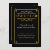 GATSBY ART DECO bruiloft BEWAART DE DATUM Kaart (Voorkant / Achterkant)