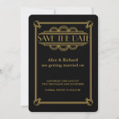 GATSBY ART DECO bruiloft SAVE THE DATE Kaart (Voorkant)
