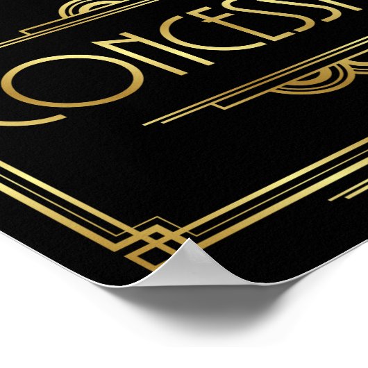 Gatsby Art Deco CONCESSIES Sign Print (Hoek)