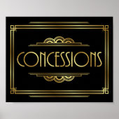 Gatsby Art Deco CONCESSIES Sign Print (Voorkant)