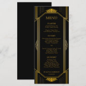 Gatsby Art Deco Diner Menu | Bewerkbare Kleur (Voorkant / Achterkant)