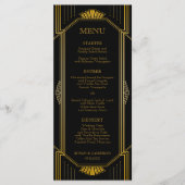 Gatsby Art Deco Dinner Menu | bewerkbare kleur (Voorkant)
