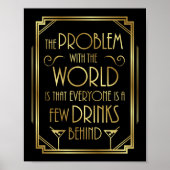 Gatsby Art Deco DRINK QUOTE Sign Print (Voorkant)