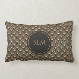 Gatsby Art Deco Fan Pattern Monogram Luxe Kussen