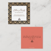  Gatsby Art Deco Fan Pattern Vierkante Visitekaartje (Voorkant / Achterkant)