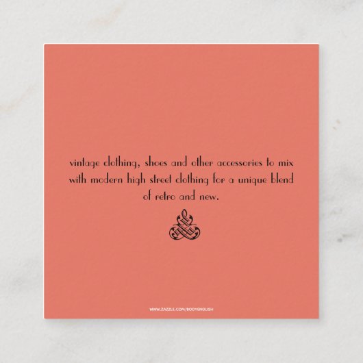 Gatsby Art Deco Fan Pattern Vierkante Visitekaartje (Achterkant)