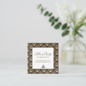  Gatsby Art Deco Fan Pattern Vierkante Visitekaartje (Staand voorkant)