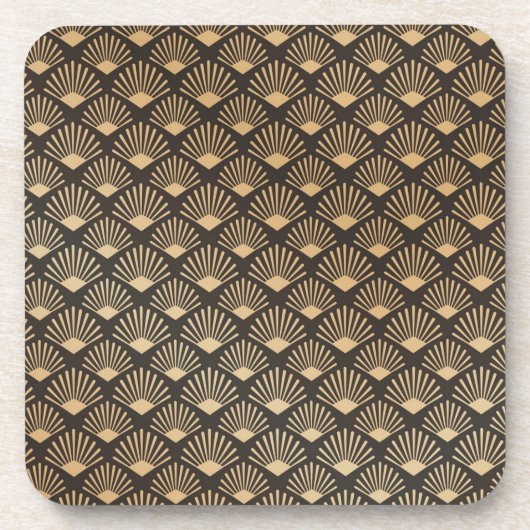 Gatsby Art Deco  Geometric Fan Pattern Bier Onderzetter (Voorkant)