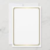 Gatsby Art Deco Gold Bridal Shower-uitnodigingen Kaart (Achterkant)