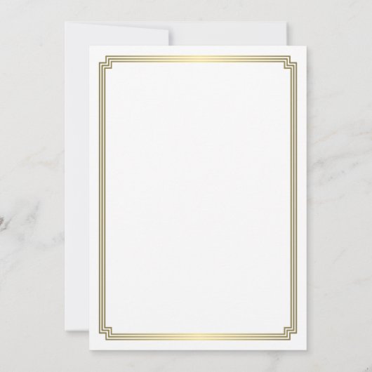 Gatsby Art Deco Gold Bridal Shower-uitnodigingen Kaart (Achterkant)