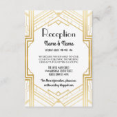 Gatsby Art Deco Gold Wedding Reception Cards Informatiekaartje (Voorkant)