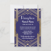 Gatsby Art Deco Gold Wedding Reception Kaarten (Voorkant)