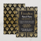 Gatsby Art Deco Gold Wedding Reception Kaarten Fan (Voorkant / Achterkant)