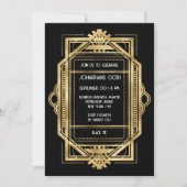 Gatsby art deco gouden lijst DIY fotofeest Kaart (Voorkant)