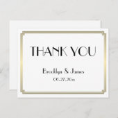 Gatsby Art Deco gouden trouwkaart bedankkaartjes Briefkaart (Voorkant / Achterkant)