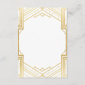 Gatsby Art Deco Gouden Trouwreceptie Kaarten (Achterkant)
