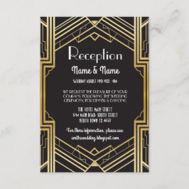Gatsby Art Deco Gouden Trouwreceptiekaarten Kaart