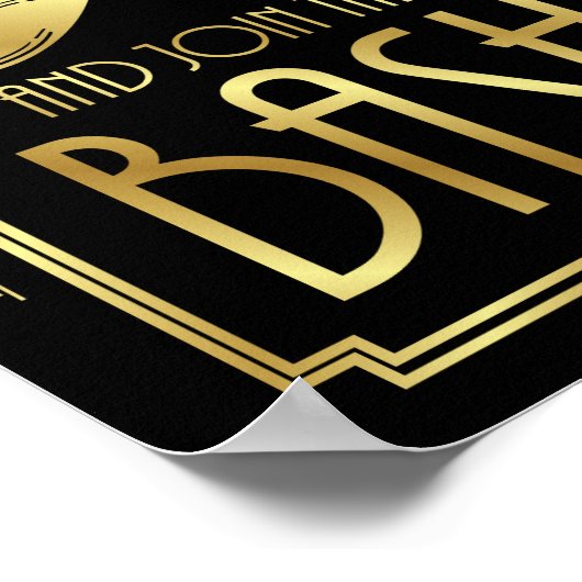 Gatsby Art Deco GRAB A MUSTACHE Sign Print (Hoek)