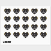 Gatsby Art Deco Heart Stickers Label jaren '20 Gol (Vel)