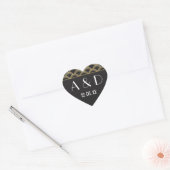 Gatsby Art Deco Heart Stickers Label jaren '20 Gol (Envelop)
