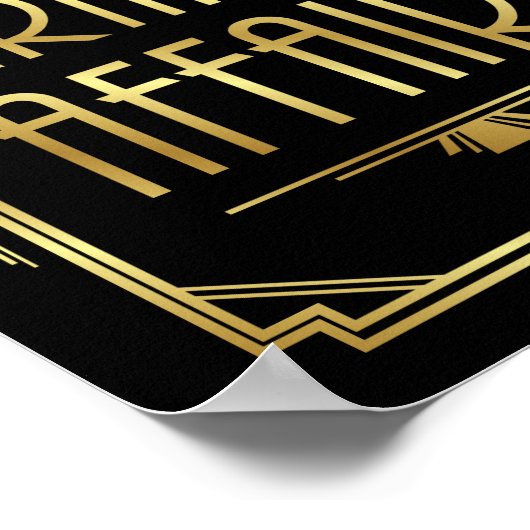Gatsby Art Deco Het is een GRAND AFFAIR Sign Print (Hoek)