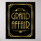 Gatsby Art Deco Het is een GRAND AFFAIR Sign Print (Voorkant)